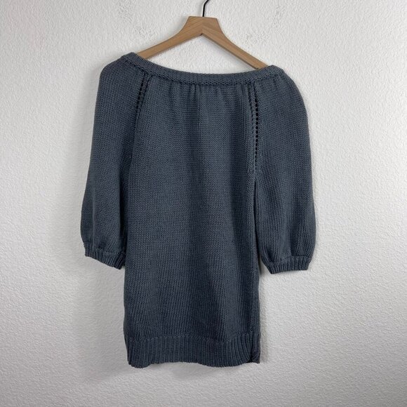 Theory Women’s Jaklyn Marbella Gray Linen Cardigan Sweater – Size Medium - Picture 6 of 6